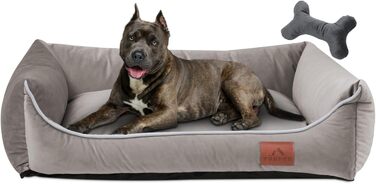 Крісло-ліжко для собак великих порід FUUFEE, 100 x 80 см, бежеве, знімний чохол на блискавці, миється