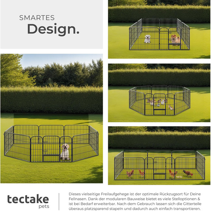 Тектейк вольєр для цуценят, 60 см, 8 грат, чорний - 402502