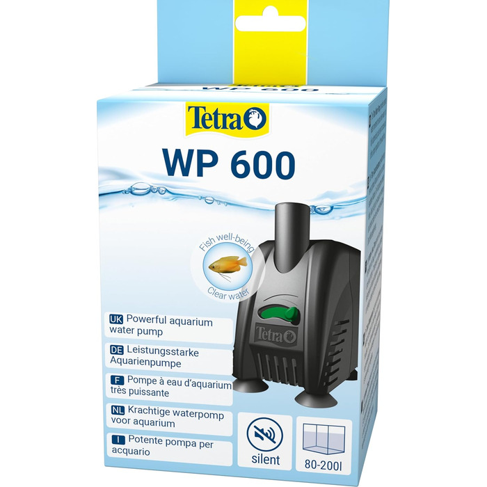 Tetra WP 600 - потужна водяна помпа для акваріумів 80-200 л з регулюванням потоку, для чистої та прозорої води