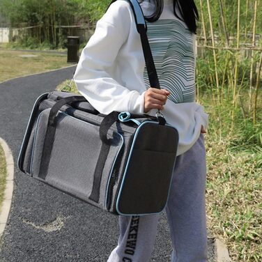 Транспортна переноска для кота Wuudi, складана сумка для собак, переноска для кота для подорожей літаком/автомобілем, дихаюча переноска для кота, маленькі собаки в авто