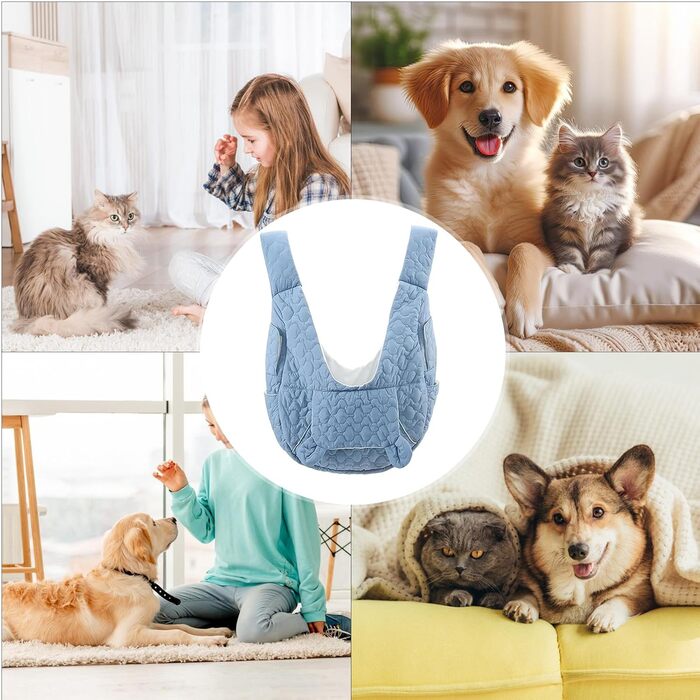 Рюкзак для кота | Дихаючий та м'який з кишенями, переноска для маленьких собак та кошенят, для прогулянок, подорожей, кемпінгу та верхової їзди (Сапфір)