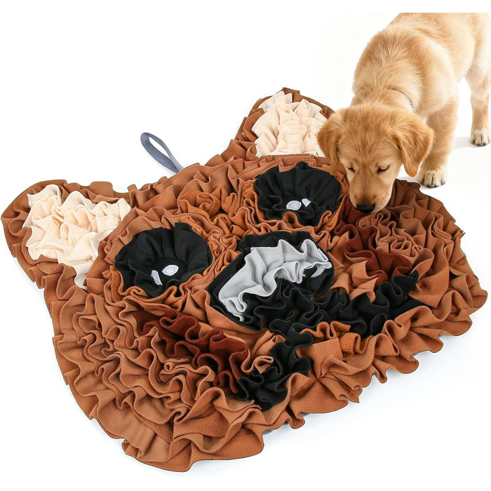 Килимок для собак, інтерактивна іграшка, килимок для повільного годування, ментальна стимуляція, розвиває навички пошуку, підходить для малих та середніх собак, колір коричневий