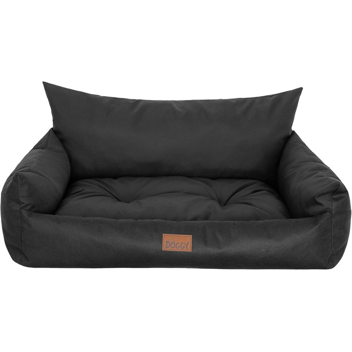 Водонепроникне ліжко для собак великих і середніх порід - диван-ліжко для собак Joker, знімний килимок, чорний колір, 64x49 см, Oeko-Tex сертифікат