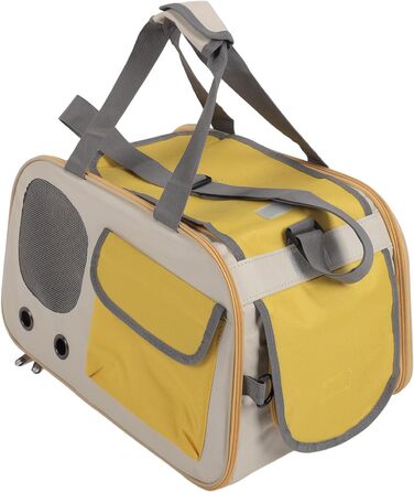 Транспортна переноска для котів та собак LUCKDANO, складана, з регульованим ременем, міцна, стильна (жовта)