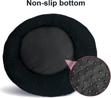 Кішка ліжко Aspand, м'яке, діаметр 60 см - зручне ліжко для котів з неслизьким дном для теплого та затишного сну (60x60x18 см, Темно-синій)