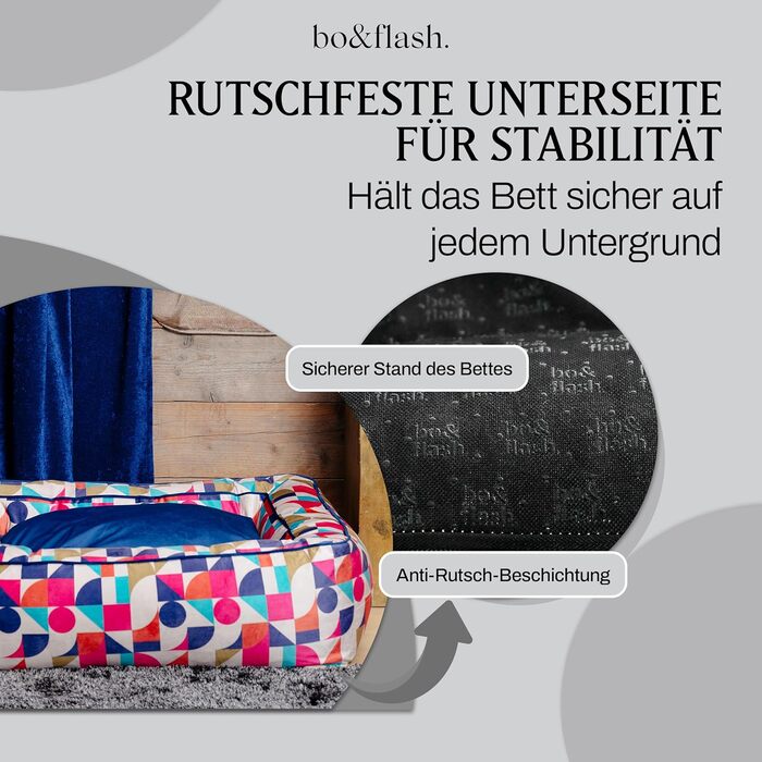 Зручне ліжко для собак Boise 'Roy' - диван-ліжко для собак маленьких та великих порід - стильне, миється, з антиковзким покриттям - Roy (M, Michaela)