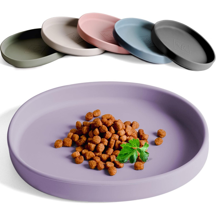 Миска для котів [nala Collection] - широка силіконова миска для корму | миска для котячого корму | силіконова тарілка для котів (холодний ліловий)