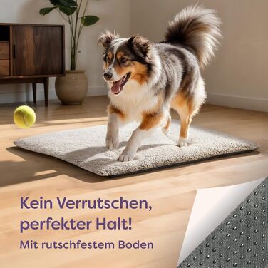 Самогріюча підстилка для собак, 90x60 см, знімний чохол, м'яка та тепла, з антиковзким покриттям (сіра)