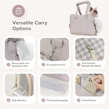 Транспортувальна сумка для собак і котів, м'яка, складна, для маленьких і середніх котів, цуценят до 6,8 кг, сіра