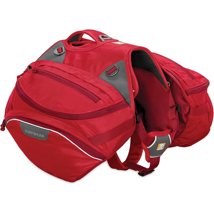 RUFFWEAR міцний туристичний рюкзак для собак, з 2 пляшками по 1 л, для малих порід, регульований розмір S, червоний (Red Currant), Palisades Pack