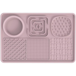 Килимок для собак та цуценят Leckmatten з присосками для повільного годування, купання та тренувань, зняття тривоги (сірий, рожевий)