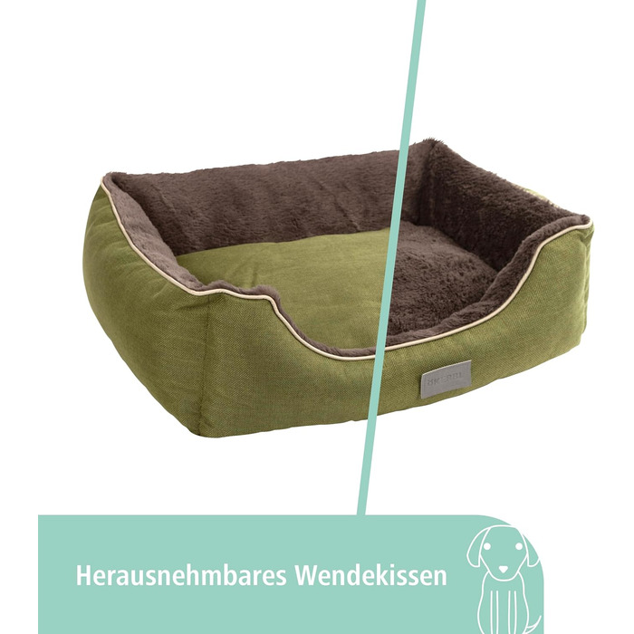 Ліжко для домашніх тварин Kerbl Samuel: м'яке ліжко для собак та котів, сірого кольору, 50x40x15 см, знімний двосторонній подушкою, бавовна, можна прати при 30°C