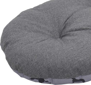 Матрац для собак Rosewood All Seasons Oval – великий, 94 см – двосторонній, з принтом собак & сірий, з виглядом льону – можна прати, зручний & для використання цілий рік (довжина 49 x ширина 67 x висота 7 см)