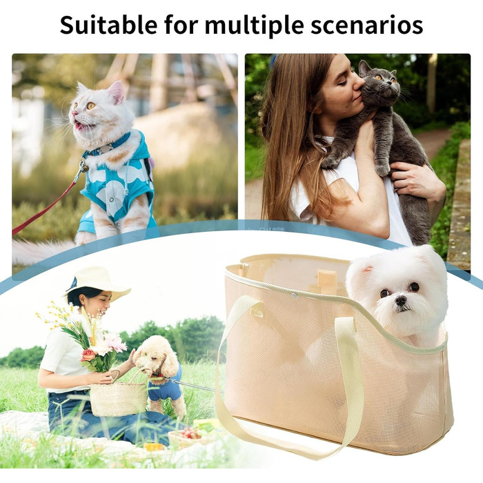 Транспортна сумка для собак і котів - переноска для маленьких собак та кошенят з дихаючою сіткою