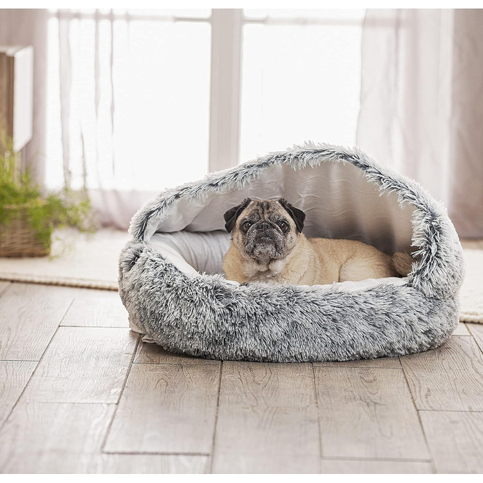 Кігтеточка-лежанка для котів та собак Weltbild - затишна печерка Ø 60 см з плюшу, як лежанка для котів або собак, печерка, що можна прати