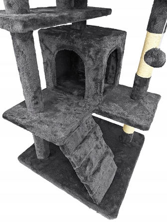 Високий кігтеточка для котів Mersjo, чорна, 138 см, сизаль