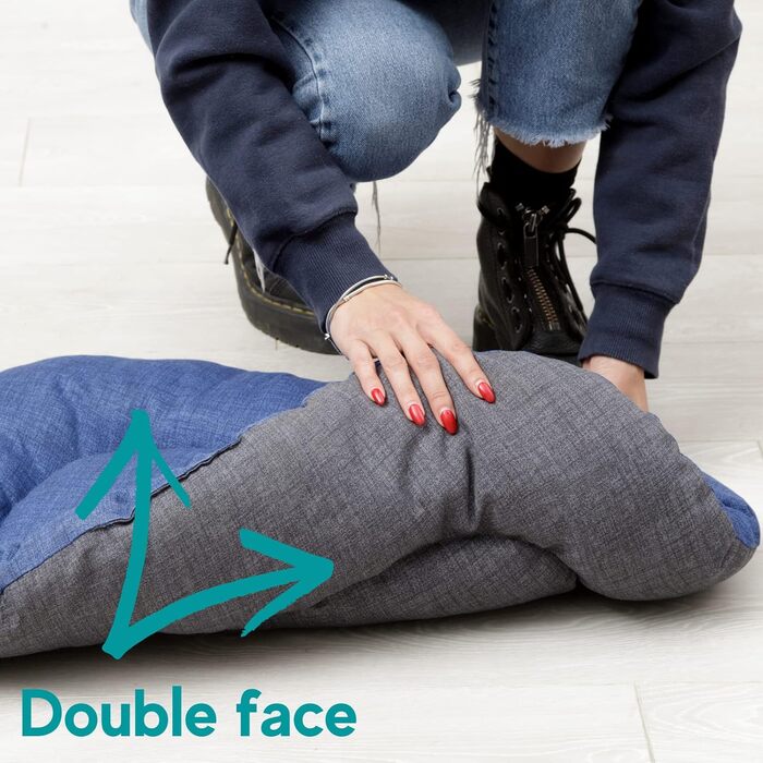 Подушка для собак та котів Baroni Home, 47x70x8 см, сіро-блакитна, M