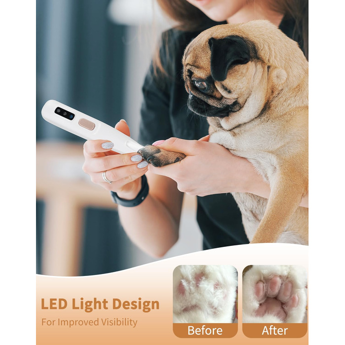 Професійний триммер для собак та котів PawTrim Pro: безшумний, акумуляторний, з LED-підсвічуванням, вологостійкий, бездротовий. Ідеально для обрізки подушечок лап, зони навколо очей.
