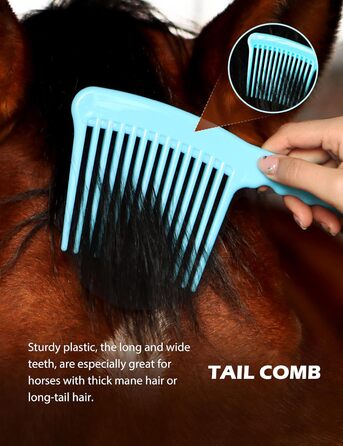 Набір для догляду за конями Harrison Howard, 9 предметів, блакитний. Органайзер, сумка для перенесення