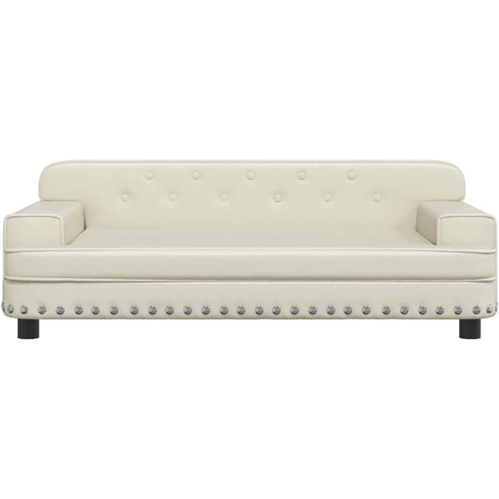 Крісло-ліжко для собак та котів з екошкіри, 90x53x30 см, кремовий колір