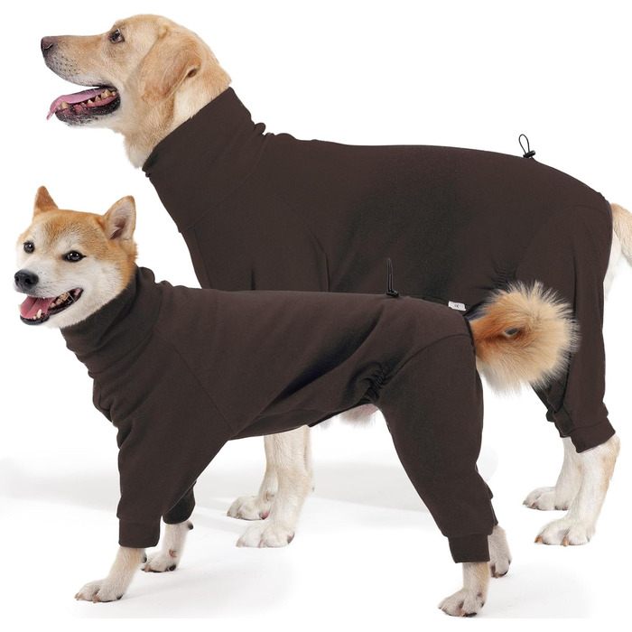 Теплий плед для собак на зиму, флісовий пуловер для собак з ніжками, м'яка чотирилапа куртка для собак маленьких та середніх порід, плед для собак, флісова піжама для собак (XL, Коричневий)