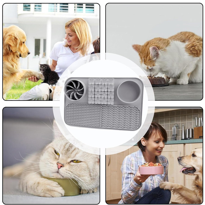 Лінсмер годівниця для облизування, інтерактивна іграшка-головоломка для собак та котів (сіра)