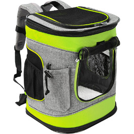 Рюкзак-переноска для собак та котів Kato Tirrinia, зелений. Підходить для середніх собак та кошенят, з сіткою для вентиляції.