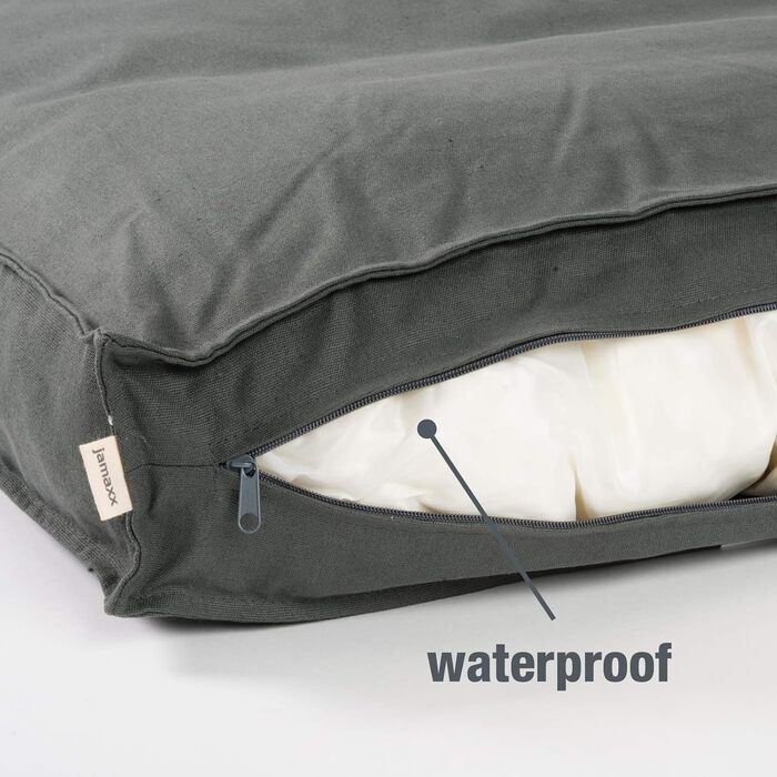 Преміум подушка для собак JAMAXX - ортопедична, з пінополіуретановими гранулами, знімний водонепроникний чохол, сірий колір. Розміри: S (65x50 см), L (90x70x15 см)