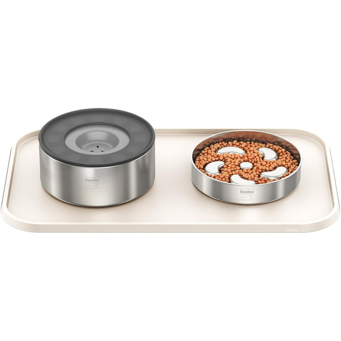 Підкладка під годівницю для тварин Feedoo: стійка до деформації, з піднятим бортиком, водонепроникна силіконова вставка, неслизька основа, захищає підлогу, BPA-free, придатна для миття в посудомийній машині