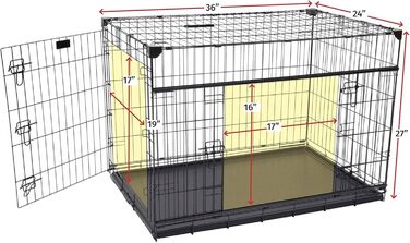 Клітка для собак Lucky Dog Slyder Whisper Glide з розсувними дверима, бічною дверцятю, знімним піддоном, гумовими ніжками та ручкою для перенесення, посилені кути