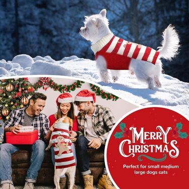 Пуловер для собак на Новий Рік та Різдво, теплий зимовий пуловер з напиленням Lebkuchenmann, одяг для тварин, XL