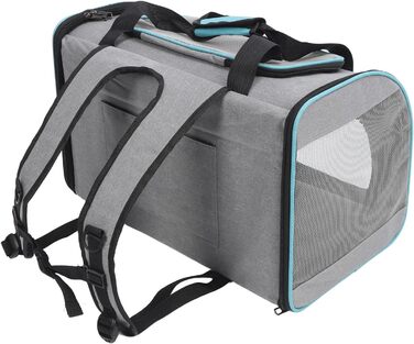 Трансформер для тварин XOYIXOYI: дихаючий рюкзак-переноска для котів та собак, велика місткість, легкий у догляді, для прогулянок на вулиці (сірий та блакитний)