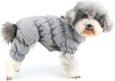 Зимовий теплий комбінезон для собак, водонепроникний, з флісовою підкладкою, для маленьких порід (йоркширський тер'єр, чихуахуа), зелений (XL, сірий)