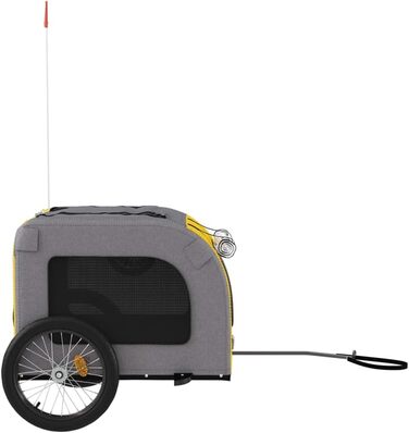 Причіп для велосипеда для собак та котів, жовто-сірий, Oxford-Gewebe та залізо