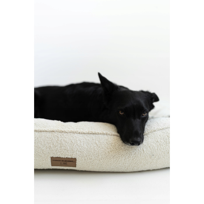 Преміум лежак Boucle Ecru — 60x50 см — для собак та котів (йорк, мальтезе)