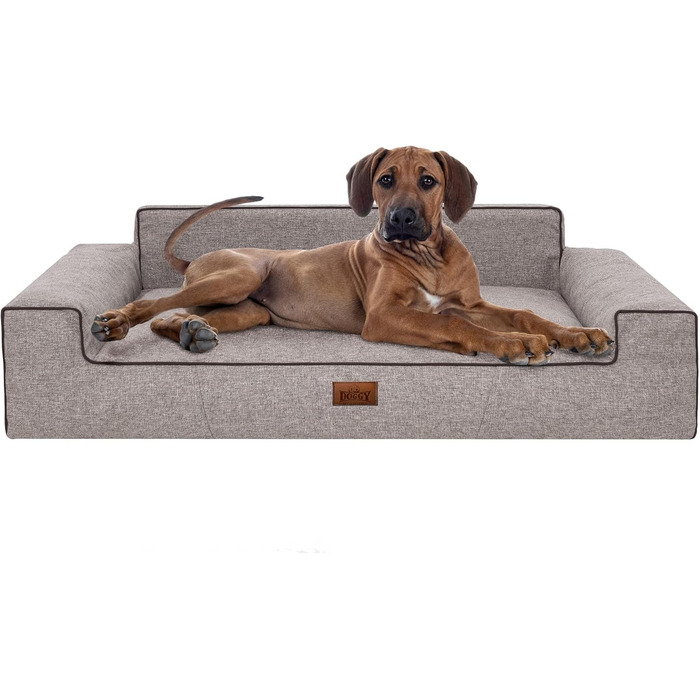 М'яке ліжко для собак, лежанка для тварин, коричнева, 98 x 66 см (Cappuccino Inarii, L)