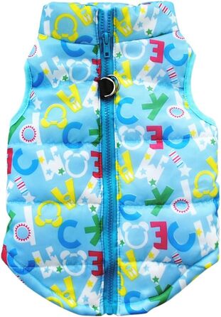 Зимовий теплий накид для собак Doubleer: водонепроникний, вітронепроникний, з блискавкою. XS, S, M, L. Колір: світло-блакитний.