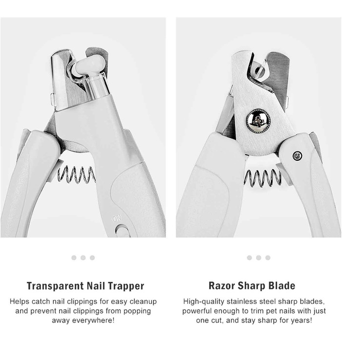 Професійний триммер для нігтів домашніх тварин з LED-підсвічуванням: для собак та котів середніх та маленьких порід, з високоякісною заточкою та пилочкою