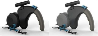 Висувна собача повідка, подвійна повідка для 2 собак, зручна ручка з піни, автоматична повідка, для великих та середніх собак, чорна