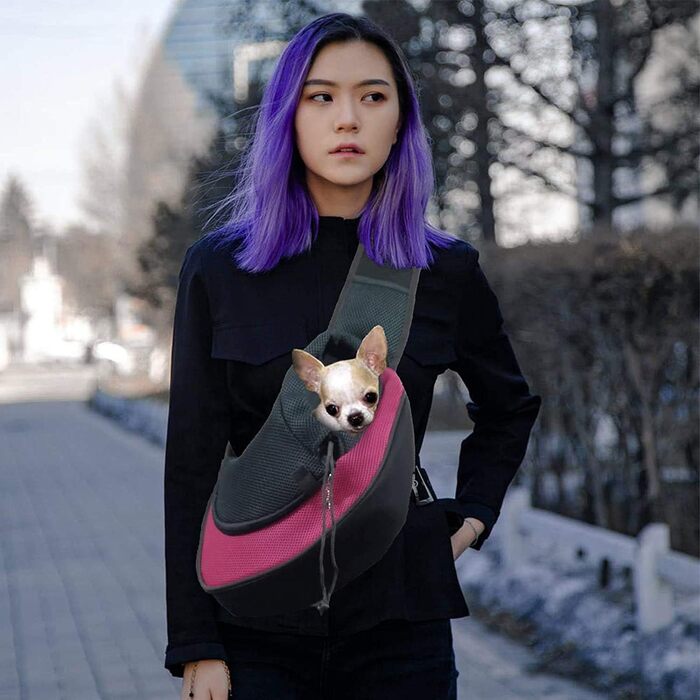 Тканинна переноска для собак, котів та дрібних тварин. Переноска-рюкзак для собак та котів, рожева, L (2-4 кг)