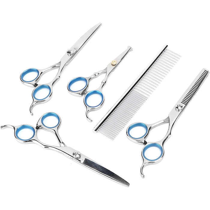 Набір для стрижки собак та котів: ножиці, вилок, професійний інструмент для грумінгу, нержавіюча сталь, чорний колір