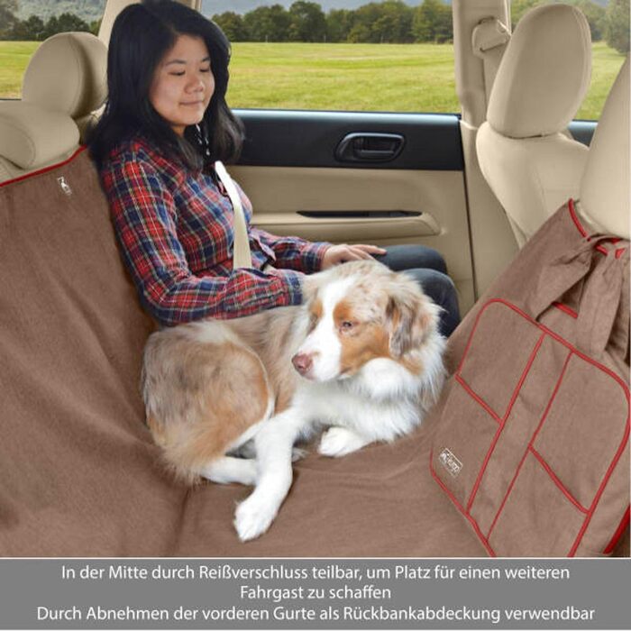 Захист сидіння автомобіля Kurgo Heather для собак, водовідштовхуючий та брудовідштовхуючий, ширина 140 см, колір мускатний heather, окремий, світло-коричневий