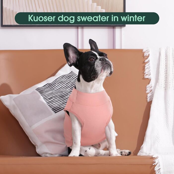 Теплий пуховик для собак Kuoser, флісова жилетка для собак східного типу, для середніх собак (M, Рожевий)