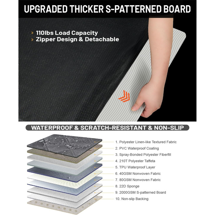 Захисний чохол на автокрісло для собак великих порід, жорстка підкладка, розширення заднього сидіння, водовідштовхуючий, антиковзний, для авто/SUV