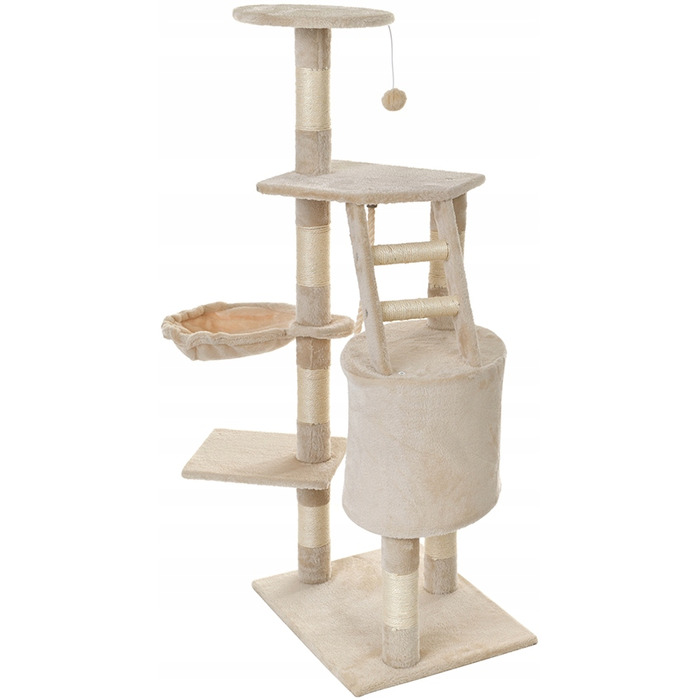 Когтеточка-вежа для котів з лежаком та стовпчиком Funfit Home&Office, 120 см