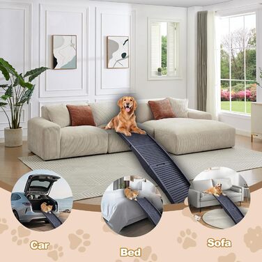 Рампа для собак Hunderampe, пластикова, складається, до 75 кг, з антиковзким покриттям, для маленьких собак, допомога при входженні в авто