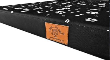 Ортопедичне собаче ліжко Odolplusz для великих собак | М'яке собаче ліжко для середніх та великих собак | Собача матрацна подушка знімний чохол | (100x70x7см, Чорний, Мотив кісток)