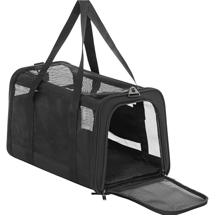 Транспортна сумка для собак та котів Petsfit, чорна, складана, дихаюча