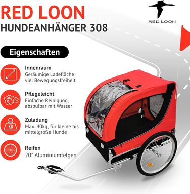 Фаркоп-перетяжка для собак на велосипед - перетяжка для собак на велосипед, червоний, до 40 кг