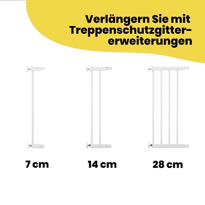 Захисні ворота для дітей Safety 1st Auto Close – автоматичне закривання, без свердління, 73–80 см (розширюється до 136 см), двостороння фіксація, білий метал